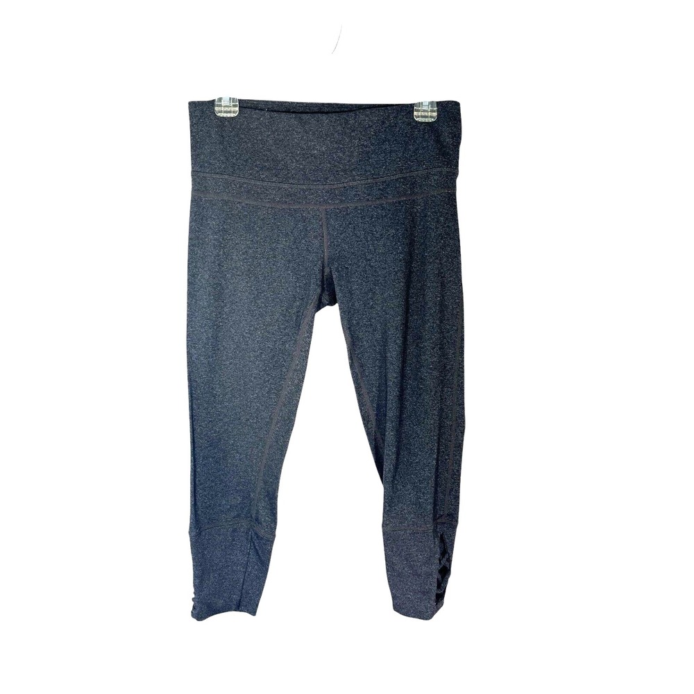 prAna Women's Cropped Leggings Workout Gym Training Gray M Waist 29"